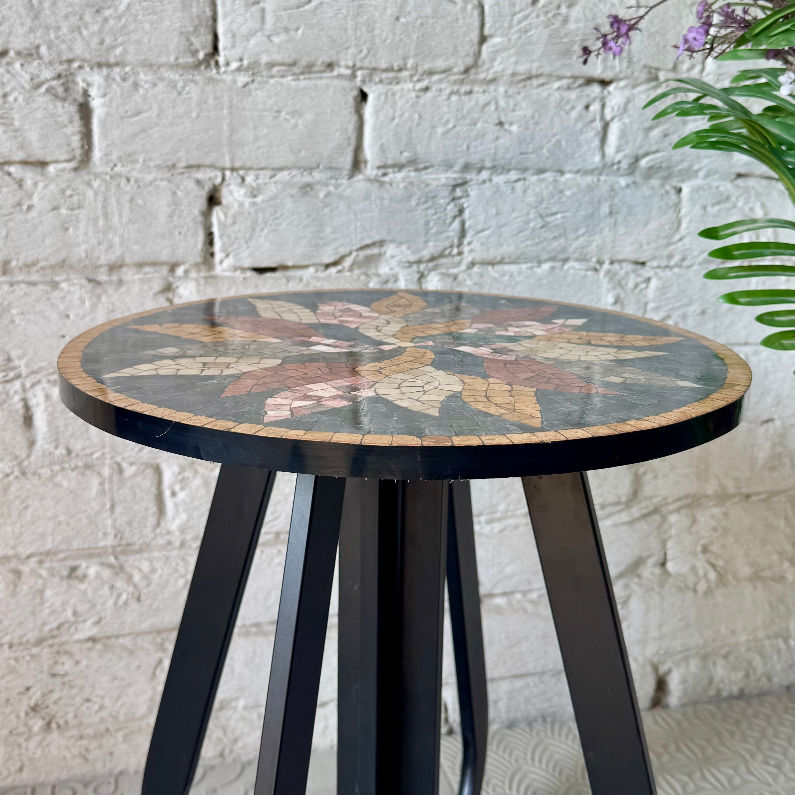 Dark Floral Harmony Mosaic Coffee Table